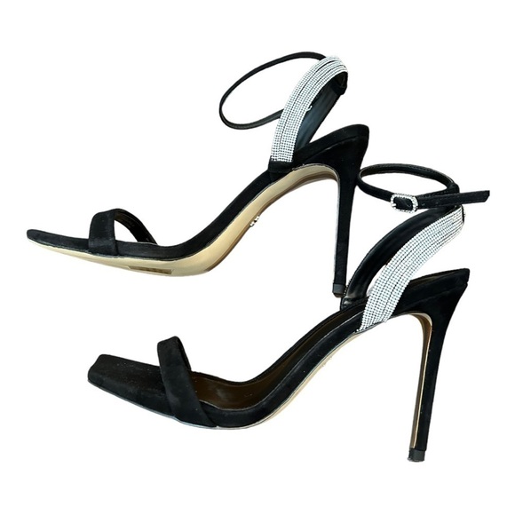 Sam Edelman Ophelia Crystal-Embellished Suede High-Heel Sandals - Picture 8 of 16